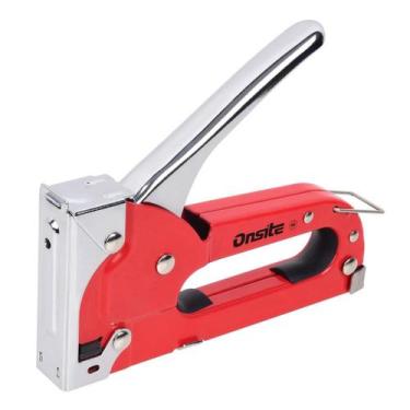 Imagem de Grampeador Tapeceiro Manual Profissional 4 a 8mm Com 100 Grampos 6mm (