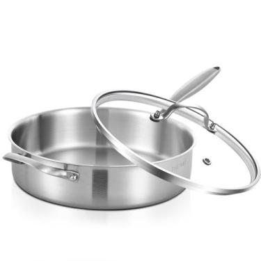 Imagem de Frigideira Inqibee Tri-Ply em aço inoxidável 5L com tampa de indução