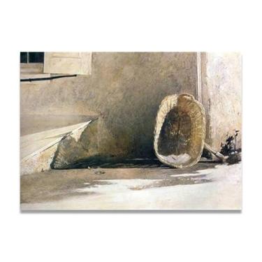 Imagem de Impressão em tela Monday Morning Andrew Wyeth - Arte de realismo americano, aquarela e pintura de têmpera de ovo para decoração de casa 30 x 42 cm