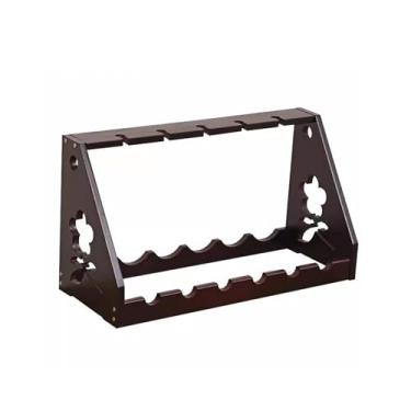 Imagem de Suporte para Vinhos Rack de vinho do chão ao teto, rack de exibição de madeira sólida, prateleira de armário de vinho de cabeça para baixo, suporte de vidro de vinho Porta-Garrafas(Médio)