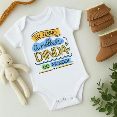 Imagem de Body Personalizado Bebê Melhor Dinda do Mundo - Baby da Moda, G (6 a 9