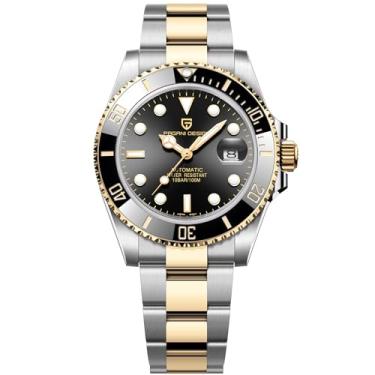 Imagem de LACZ DENTON Pagani Design PD1639 Relógio de pulso mecânico masculino com bisel de cerâmica, relógio automático, vidro safira, impermeável, 100 m, movimento japonês, NH35A, Dourado, preto, Relógio