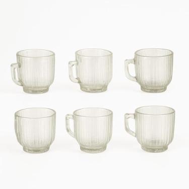 Imagem de Conjunto de xicaras café vidro premium 90 ml 6 peças sem pires escritório cantinho café expresso