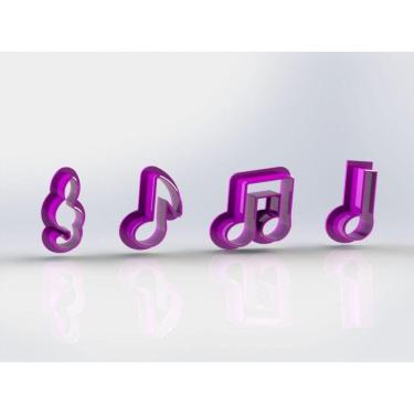 Imagem de Cortador Kit Notas Musicais Mod 1 Tamanho 2cm