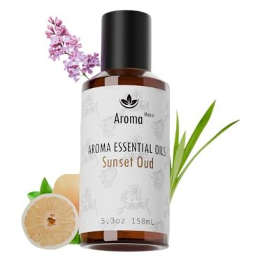 Imagem de Óleo essencial Sunset Oud Hotel, óleo difusor, óleo de fragrância para fabricação de velas, 150 ml, noite de luxo, pimenta preta e cardamomo, âmbar, cedro, vetor e mais