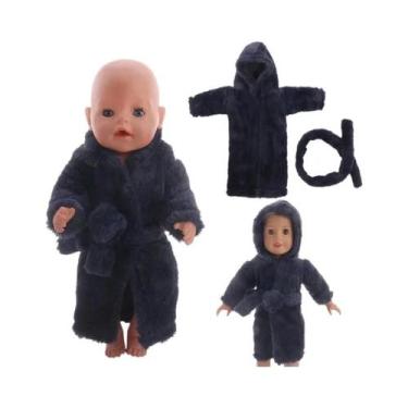 Imagem de Roupas De Boneca De Pelúcia Preta, Capa De Chuva Para Boneca De 43cm, 