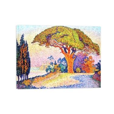 Imagem de Paul Signac Famosas Pinturas-Impressas em Tela-Pinheiro-Moderno Pôster Decoração Sala de Estar e Quarto 20x25cm8x10in Tela Embrulhada