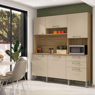 Imagem de Cozinha Ambiente Ferrara 6 Portas E 2 Gavetas Freijó Vanilla - Kits Paraná