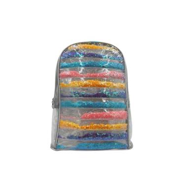 Imagem de Mochila Escolar Transparente com Glitter – Moderna, Resistente e Estilosa | First Brasil