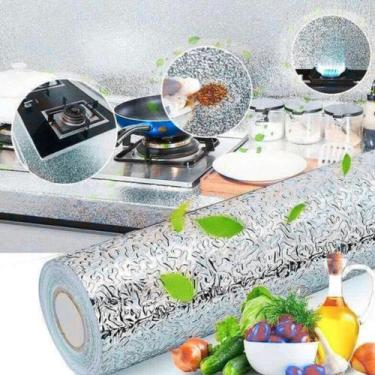 Imagem de Adesivo Revestimento Metálico a Prova DÁgua Multiuso Cozinha Fogão Pia