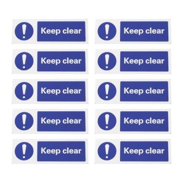 Imagem de The Lord of the Tools 10 peças de adesivo de PVC Keep Clear Sign 150 x 50 mm para uso externo a longo prazo ajuda a manter caminhos claros em áreas públicas