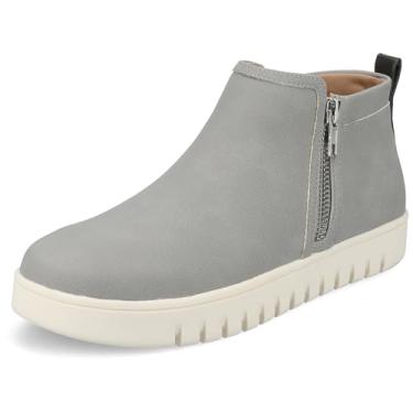 Imagem de Journee Collection Bota feminina Alita com zíper no tornozelo, Cinza, 42