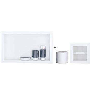 Imagem de Nicho Para Banheiro Em Porcelanato Polido Porta Shampoo Sabonete e Por