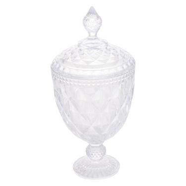 Imagem de Bomboniere Potiche de Cristal com Pé Lyor Diamond 15x32cm Incolor Design Elegante