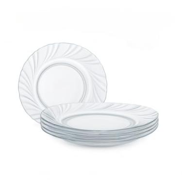 Imagem de Pratos, Jogo de Pratos de Jantar 12 Peças de Vidro Fundo Transparente - Conjunto de Pratos, Louças para Jantar(Kit 12 Pratos Palaci)