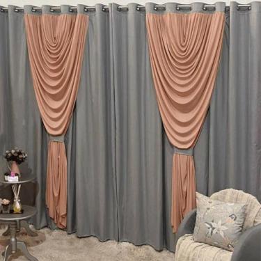 Imagem de Cortina Dinamo 3 Metros Sala Quarto Para Varão - Cinza - Casa Show Enx