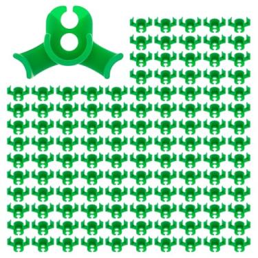 Imagem de DJAPWPX 120 peças de clipes dobradores de flores de plástico, clipes de treinamento de flores de ângulo de 90 graus, suporte de haste para hortaliças e estufa (verde)