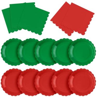 Imagem de Tiangrid 120 peças de pratos de papel e guardanapos suprimentos de festa descartáveis a granel pratos recortados de 17 polegadas guardanapos de coquetel para casamento, chá de bebê, decorações de