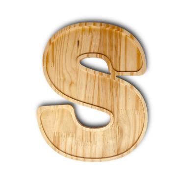 Imagem de Petisqueira Letra S Tábua Com Rebaixo Madeira Pinus Woodspot