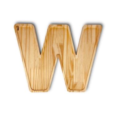 Imagem de Petisqueira Letra W Tábua Com Rebaixo Madeira Pinus Woodspot