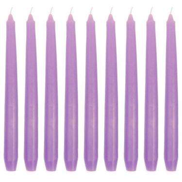 Imagem de Kit 10 Vela Lisa 25 Cm Lilás Roxa Decoração Festa Casamento