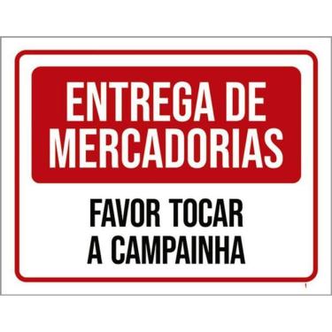 Imagem de Kit 3 Placas Entrega Mercadorias Favor Tocar Campainha