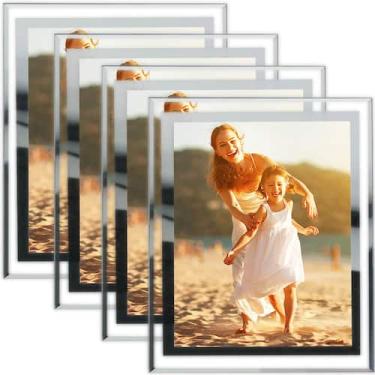 Imagem de Conjunto de 4 porta-retratos HIKWADERY Silver 8x10 com vidro HD