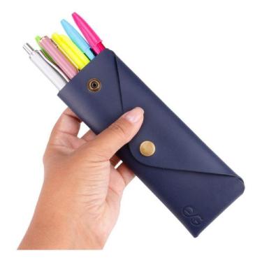 Imagem de Estojo Escolar Executivo Porta Caneta Lápis 100% Couro Legítimo - ELLO