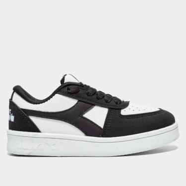 Imagem de Tênis Infantil Diadora Casual Menino, Branco, Preto, 28