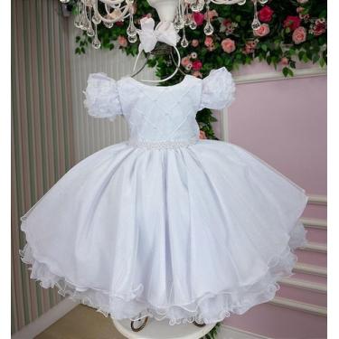 Imagem de Vestido Bella Child Veronica Branco para Festas e Casamentos, Branco, 
