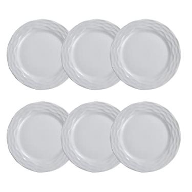 Imagem de Prato raso em porcelana, modelo Ondas, Ø 26,5 cm, Germer, Branco