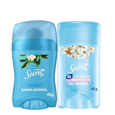 Imagem de KIT Desodorante em Barra Antitranspirante Secret Jasmine + Secret Gel Proteção de Algodão 45g