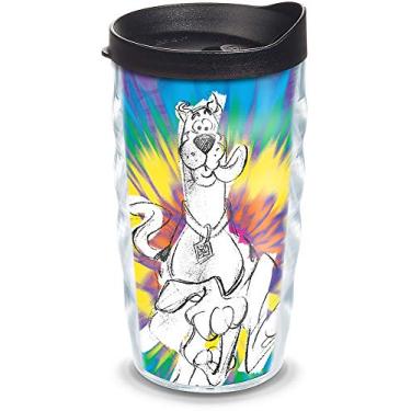 Imagem de Tervis Warner Brothers - Scooby-Doo Copo de viagem isolado de parede dupla feito nos EUA mantém as bebidas frias e quentes, 300 ml, ondulado tie-dye