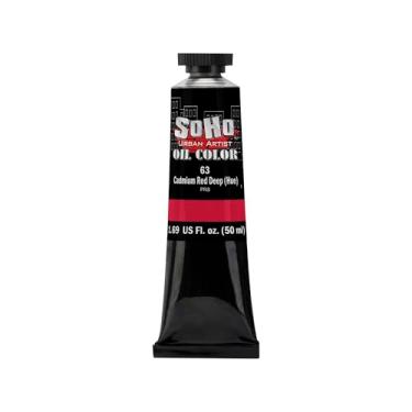 Imagem de Soho Urban Artist Tinta a óleo - tom profundo vermelho cádmio, tubo de 50 ml - Cores a óleo mais valiosas para pintura, excelente carga de pigmento