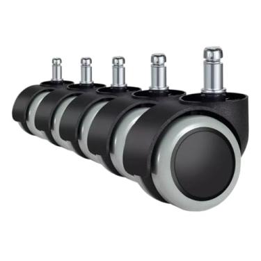 Imagem de Rodinhas Kit 5 PU Antirrisco Antirruido Suporta 50kg Por Unidade Rodinha De Cadeira De Escritorio Home Office
