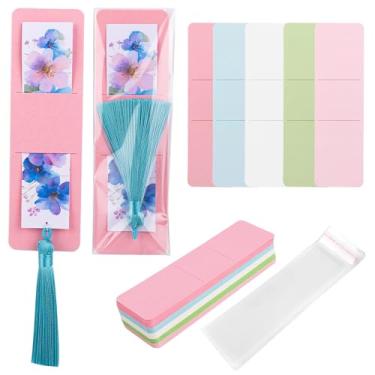 Imagem de Framendino, Pacote com 200 capas para marcadores, papel kraft e bolsa autoadesiva transparente para presente colorido