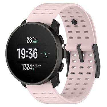 Imagem de Pulseiras de silicone de substituição de 22 mm compatíveis com Suunto Vertical/9 Peak/9 Peak Pro/5 Peak, pulseira de relógio esportivo para mulheres e homens (rosa)