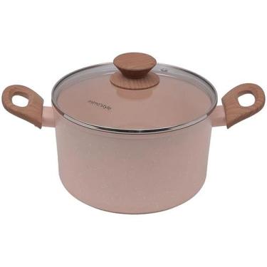 Imagem de Panela Quartzo Caldeirão Inox Tampa Vidro 20cm Mimo Style