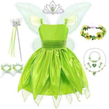 Imagem de Vestido de princesa AUNC Green Fairy Tinker Bell para meninas de 9 a 1
