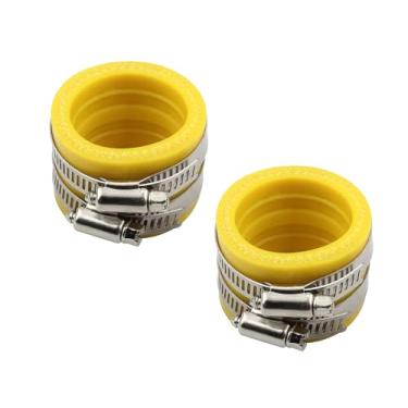 Imagem de Coletor de admissão de carburador de 40 mm, interface de carburador, coletor de tubo de entrada para KEIHIN universal OKO KOSO PWK ATV Scooter Dirt Bike Go Kart motocicleta (2 peças amarelas)