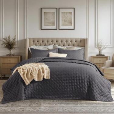 Imagem de Edredão Bedsure Twin XL, carvão vegetal ultramacio de 68 x 86 polegada