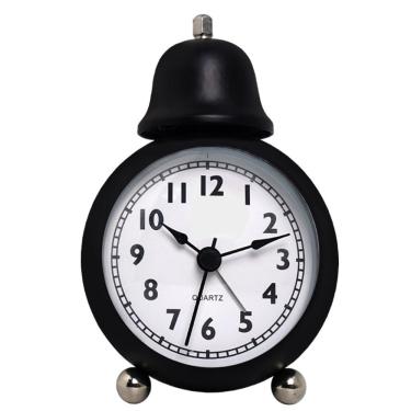 Imagem de Despertador clássico de metal retrô de metal único preto 13x8,5x6cm
