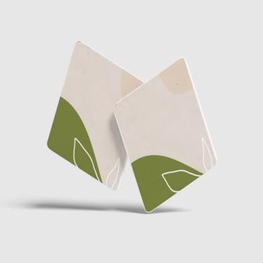 Imagem de Porta Copos Com Ilustração Personalizada 10x10 cm Abstract Earth Tone Memphis