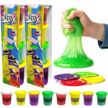 Imagem de 8 Geleca Slime Colorido Meleca Infantil Brinquedo Antistress - Yara