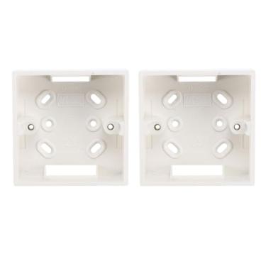 Imagem de Rebower Caixa de interruptor de parede, tomada elétrica, cassete, interruptor único, [para montagem em superfície] - 86 tipos/plástico/branco/2 peças