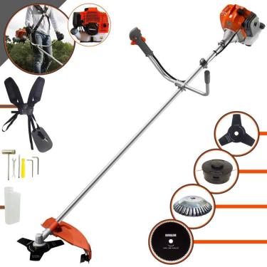 Imagem de Roçadeira Máquina de Corta Grama À Gasolina RL520ACG2 52cc 2HP Alta Rotação Com Carretel e Lâmina 3 Pontas + EXTRA Lâmina 80 Dentes e Escova de Aço