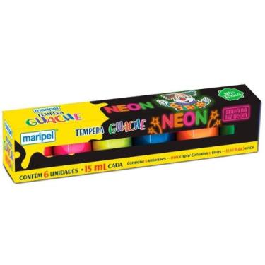 Imagem de Tinta Guache 15ML 6 Cores Neon Estojo - Maripel