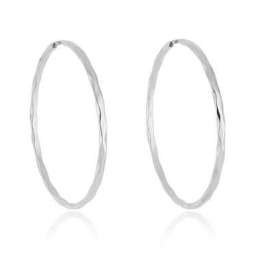 Imagem de Brinco Argola Redonda Prata 925 Fio Torcido Aberto 2,5cm - Loja das Pr