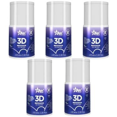 Imagem de Kit c/5 matizador magic color 3d ice blond cinza 100ml
