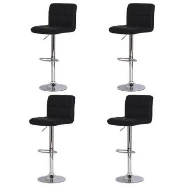 Imagem de Kit 4 Banquetas Gomos Preta - UNIVERSAL MIX